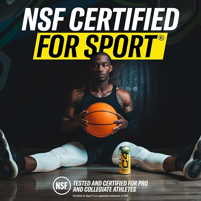C4 Energy Drink 16oz (Pack of 12) - Strawberry Watermelon Ice - Sugar Free Pre Workout Performance Drink with No Artificial Colors or Dyes