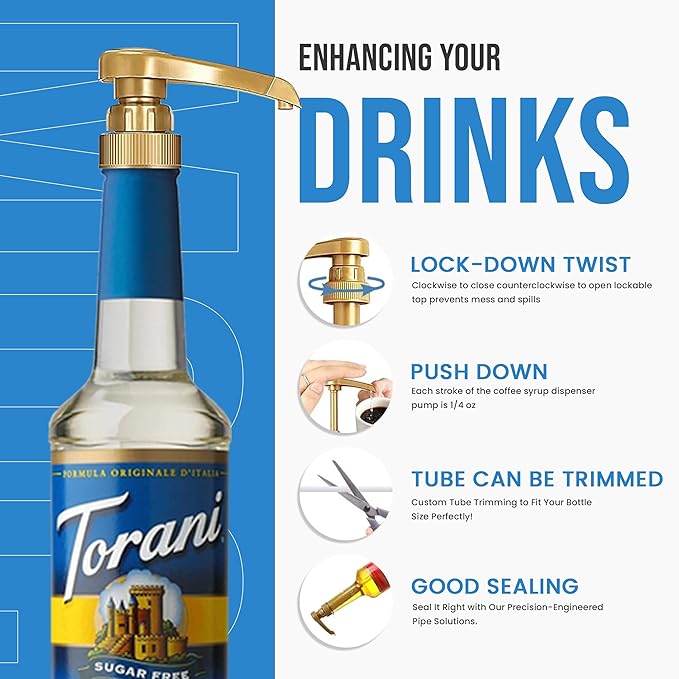 Coffee and Tea Syrup Variety Pack - Sugar Free Vanilla, Salted Caramel & Hazelnut Syrups for Coffee with 3 Jimoco Syrup Pump Dispenser Compatible with 25.4 Ounces