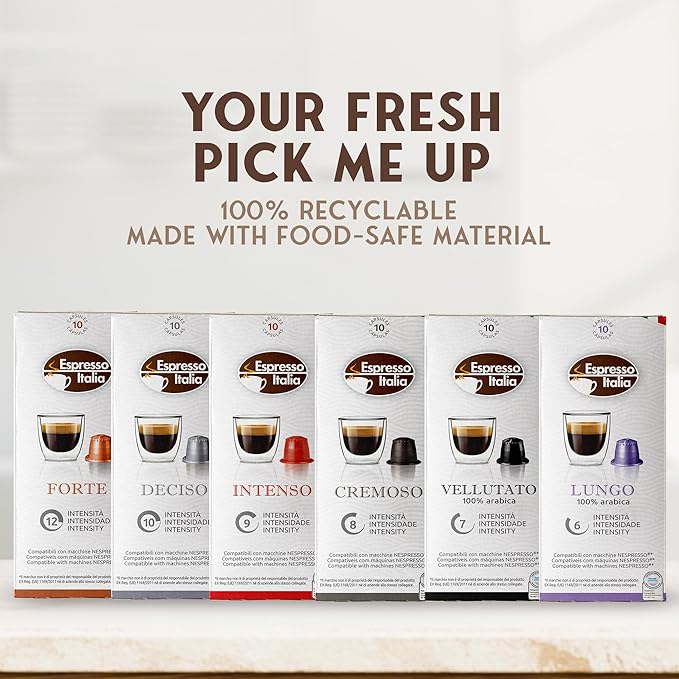 ESPRESSO ITALIA Capsules Compatible with Nespresso Machines, 100 Count - VARIETY PACK, Italian Coffee Pods Expresso