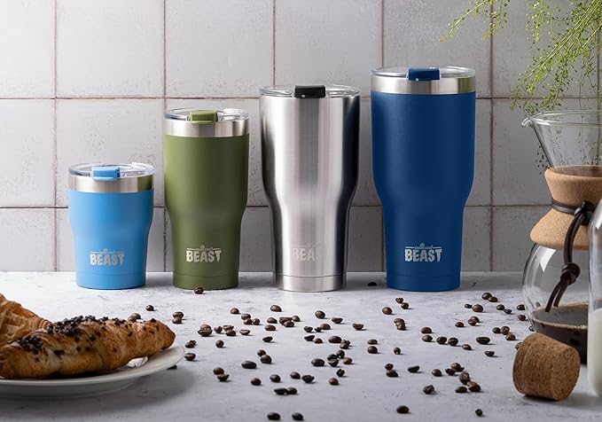 Beast 20 oz Tumbler Stainless Steel Vacuum Insulated Coffee Ice Cup Double Wall Travel Flask (Royal Blue)