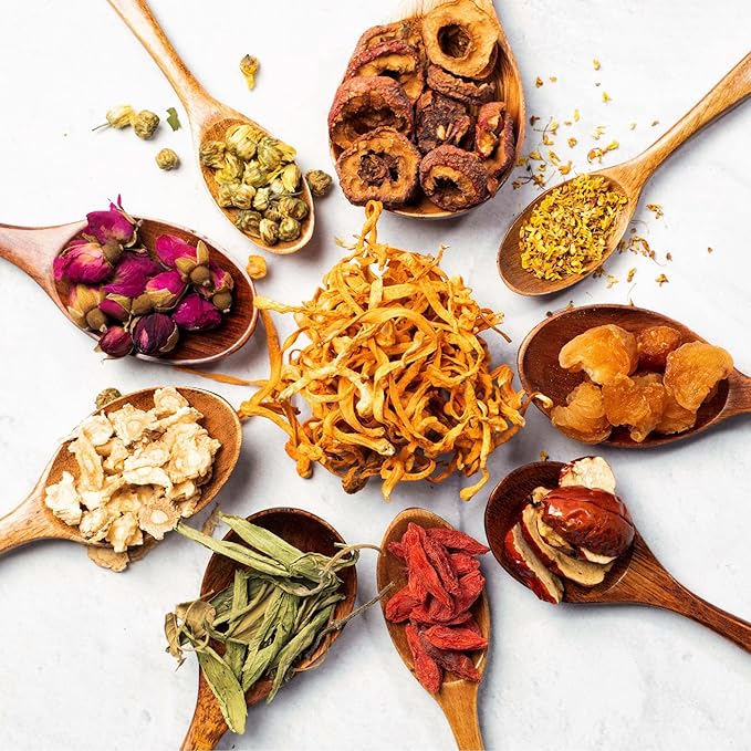 qìsane Honeysuckle Tea with Chinese Medicinal Plants - Dried Honeysuckle Flowers, Self Heal Spike, Lemon Verbena & Monkfruit to Help Support Detox & Ease Discomfort - 10 sachets (~30 cups)