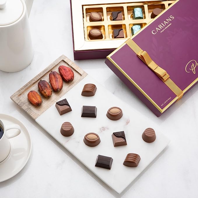 CARIANS Chocolate Truffles Box, Belgium Chocolate Limited Edition, Gourmet Assortment of Milk, Dark, White Chocolate Basket, Great for Gift Giving, Anniversary, Thanksgiving, Christmas