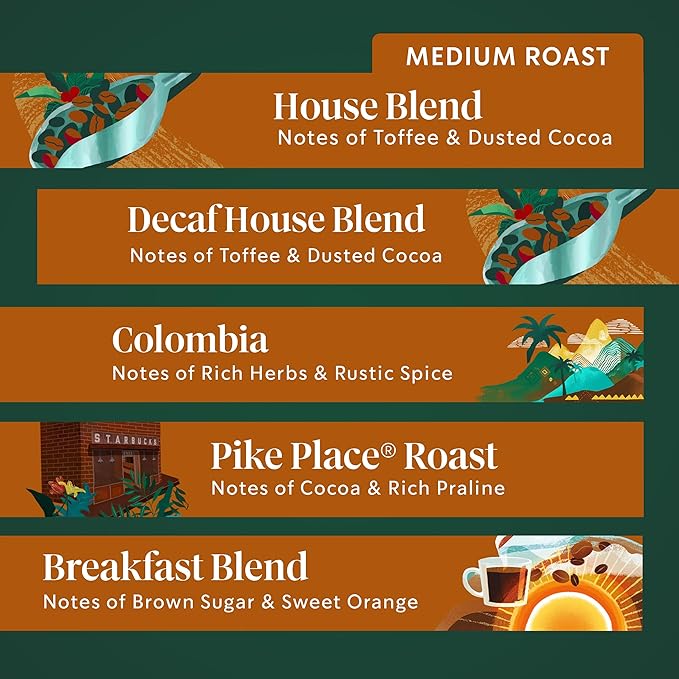 Starbucks Coffee, Keurig K-Cup Pods, Custom Build Your Own Variety Pack, 60 Pods