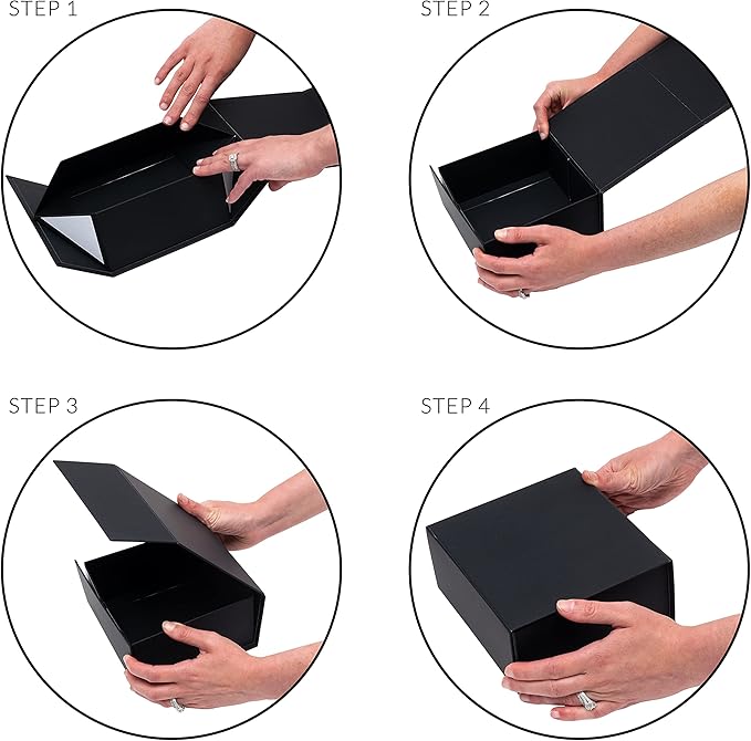 Prime Line Packaging Christmas Gift Boxes, Holiday Gift Boxes with Lids for Presents, Mini Black Gift Box for Small Business, Birthdays, Weddings, Jewelry Storage, Bulk, 6x6x3, 15 Pack