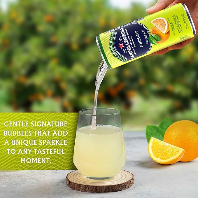 Sanpellegrino Italian Sparkling Drink Pompelmo, Sparkling Grapefruit Beverage, 24 Pack Of Cans