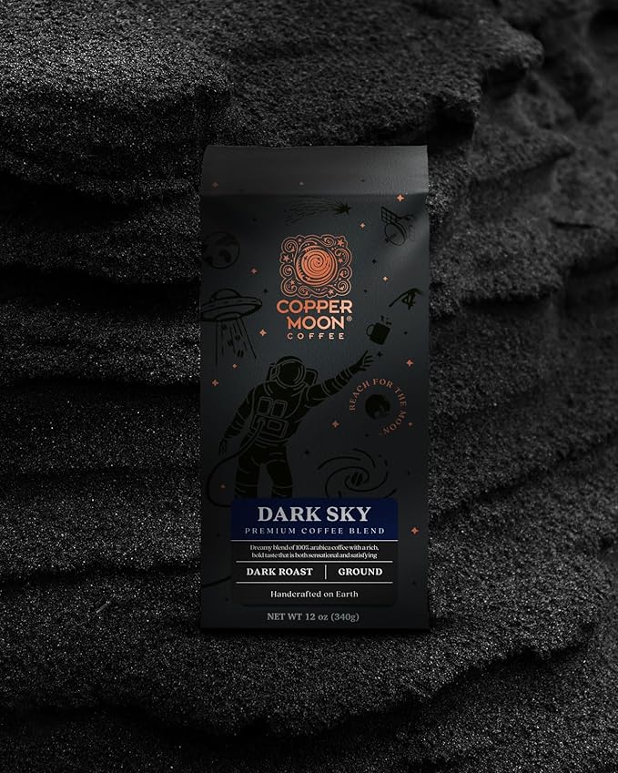 Copper Moon Ground Coffee, Dark Sky Blend, Dark Roast, 3 Bags (12 oz. Each)