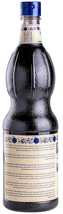 Fabbri Premium Flavoring Syrup, Blueberry, New Enhanced Flavor, All Natural, Made in Italy, 33.8 Ounce (1 Liter)