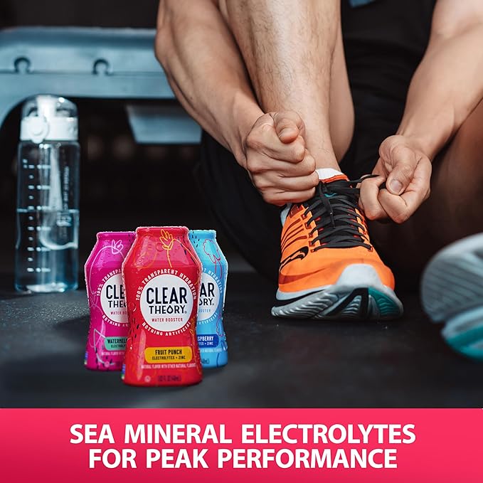 Clear Theory Water Flavoring Drops, Electrolytes Drink Mix, Water Enhancer Liquid, Flavored Hydration for Kids, Vegan, Gluten Free, Low Calories, Stevia, Variety Pack, 3 Pack, 1.62 Fl Oz Bottles