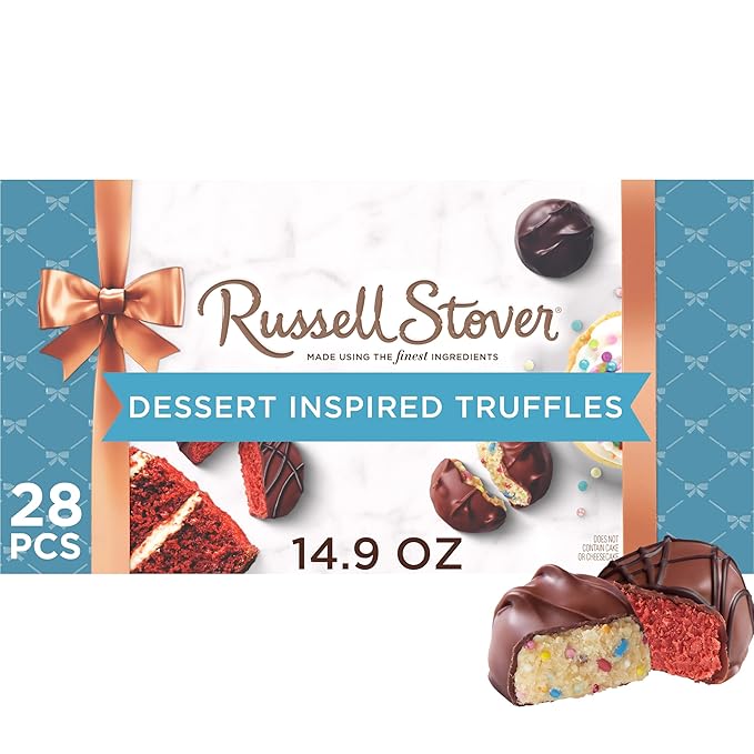 RUSSELL STOVER Assorted Milk & Dark Chocolate Dessert Inspired Truffles Candy Gift Box, 14.9 oz.
