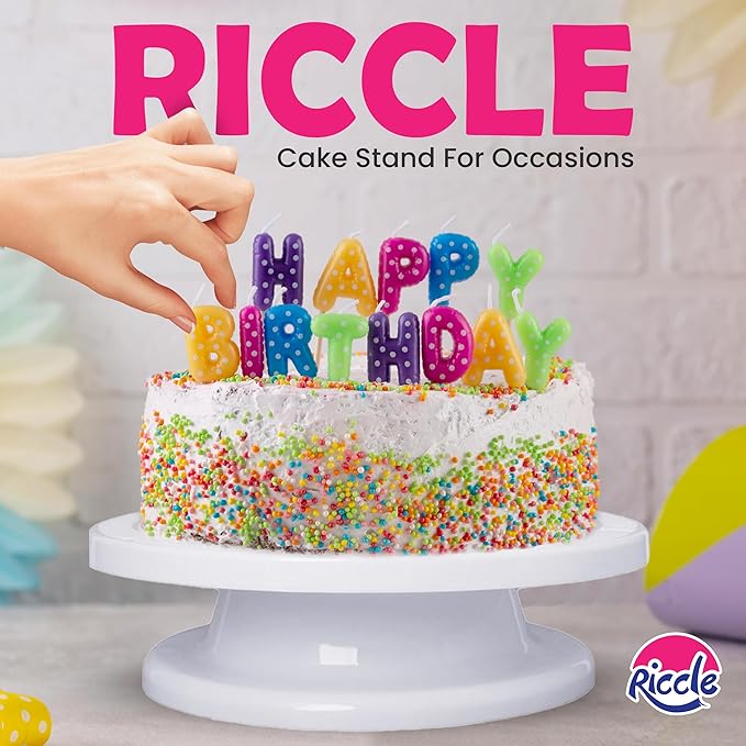 Riccle 88 pcs Cake Decorating Kit with Blue Cake Turntable - Includes 50 Disposable + 2 Reusable Piping Bags and Tips Set, 24 Icing Piping Tips, 2 Spatulas, 3 Icing Comb Scraper (Blue)