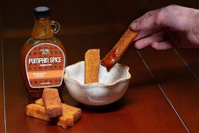 Green Jay Gourmet Pumpkin Spice Syrup - Premium Breakfast Syrup with Pumpkin, Spices & Lemon Juice - All-Natural, Non-GMO Pancake Syrup, Waffle Syrup & Dessert Syrup - 8 Ounces