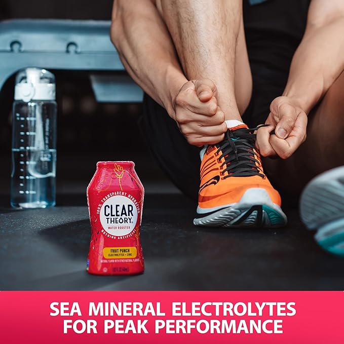 Clear Theory Water Flavoring Drops with Electrolytes – Electrolyte Drink Mix, [Fruit Punch] Water Enhancer for Kids & Adults, Sugar-Free, Vegan, Gluten-Free, 1-Pack (1.62 fl oz Bottles)