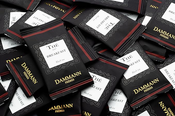 Dammann Freres Satchets, Breakfast Tea Bags, Premium Gourmet French Black Tea, Individually Wrapped, 24 Count (Single Pack)