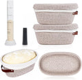 Stackable Cotton Banneton Proofing Basket Set, With Pro Sourdough Aliquot Jar for Rise Tracking – 9 inch Round Bread Basket x 2, Sourdough Bread Baking Supplies, Pro-Level Bread Proofing Kit