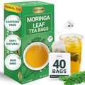 LeafLea 40 Moringa Tea Bags, 100% Natural and Pure Moringa Leaf Herbal Tea, Supports Digestion and Immune Health, Caffeine-Free, Sugar-Free, Vegan