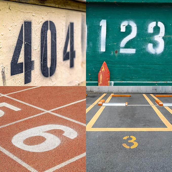 6 Inch Number Stencils Set, 0-9 Plastic Address Number Stencils Reusable Cake Digital Templates for Painting on Wall,Wood,Rock,Mailbox and DIY Art Projects