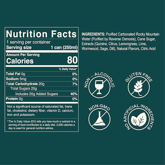 Strongwater Non Alcoholic Gin & Tonic - 12 Pack Cans (8.4 Fl Oz Each) - Premium Non Alcoholic Drinks - Ready to Drink Gin and Tonic, Alcohol Free Drinks, Made with Quinine, Citrus, Lemongrass & More