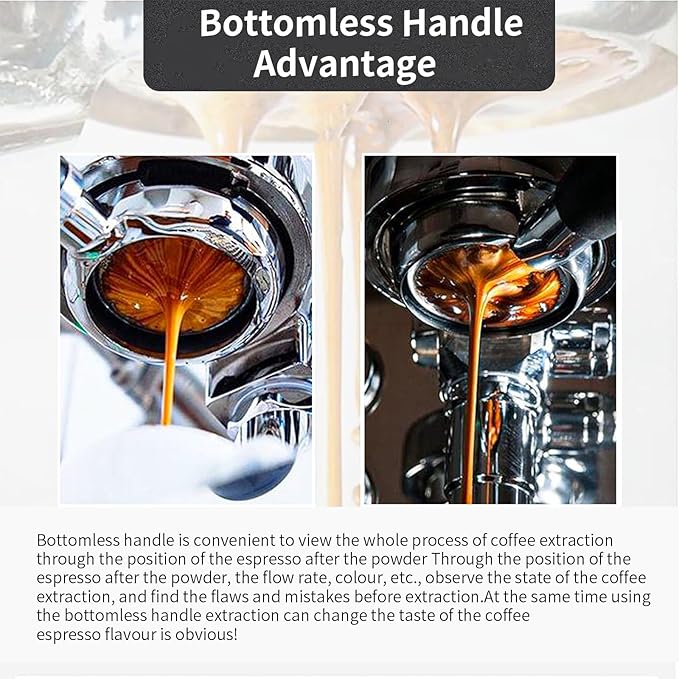 51mm Bottomless Portafilter Compatible for CASABREWS Espresso Machine CM5418, 3700 Series, Mr. Coffee Espresso and Cappuccino Machine, with Stainless Steel Double Shot Capacity Cup Filter Basket