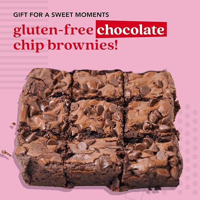 David’s Cookies Gluten-Free Chocolate Chip Brownies 9 Pack - Decadent Fresh Baked Gourmet Brownie Basket Treats - Great for Sharing and Gifting - Ideal Gourmet Food Gift, Healthy Snacks For Everyone