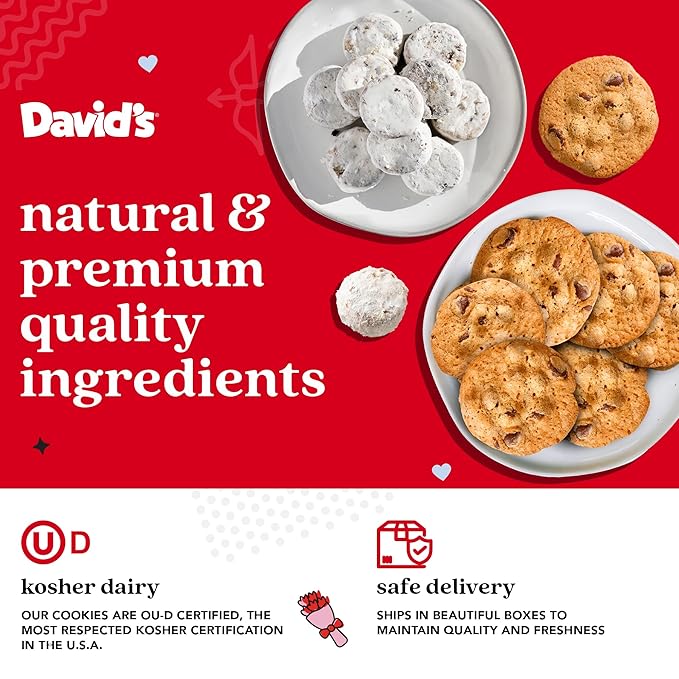 David’s Cookies Thin Crispy Cookies and Butter Pecan Meltaways Gift Bucket - Delicious Gourmet Food Gift For Her, Him and Family 1.3Lbs