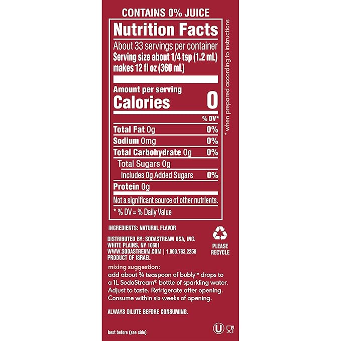 SodaStream bubly Drops, Cherry, 1.36 Fl Oz (Pack of 3)