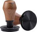 Normcore 58.5mm Espresso Coffee Tamper V4 - Spring Loaded Tamper With Titanium PVD Coating Ripple Base -15lb / 25lb / 30lbs Replacement Springs, Genuine American Walnut Handle