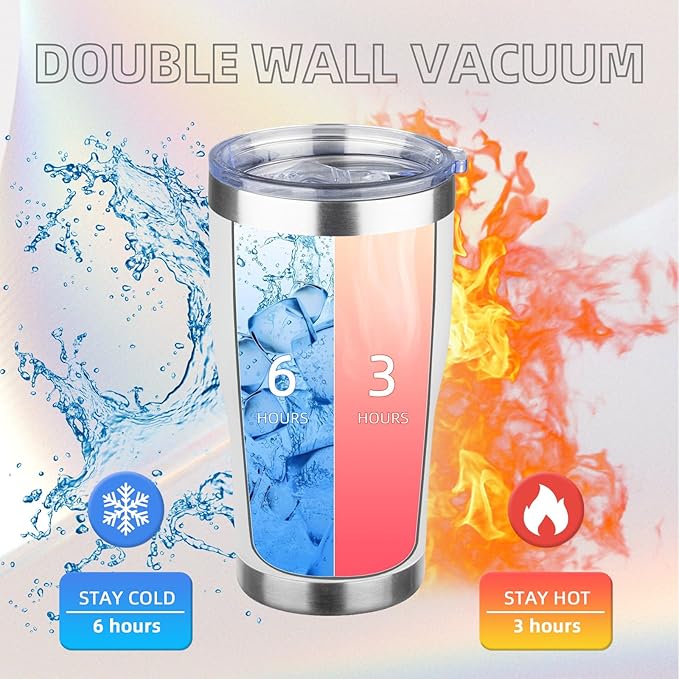 MEZMUT 20oz Coffee Tumbler with Lid and Straw Double Wall Vacuum Insulated Cup Stainless Steel Travel Mugs Insulated for Hot and Cold Leakproof Powder Coated Tumbler for Indoor and Outdoor
