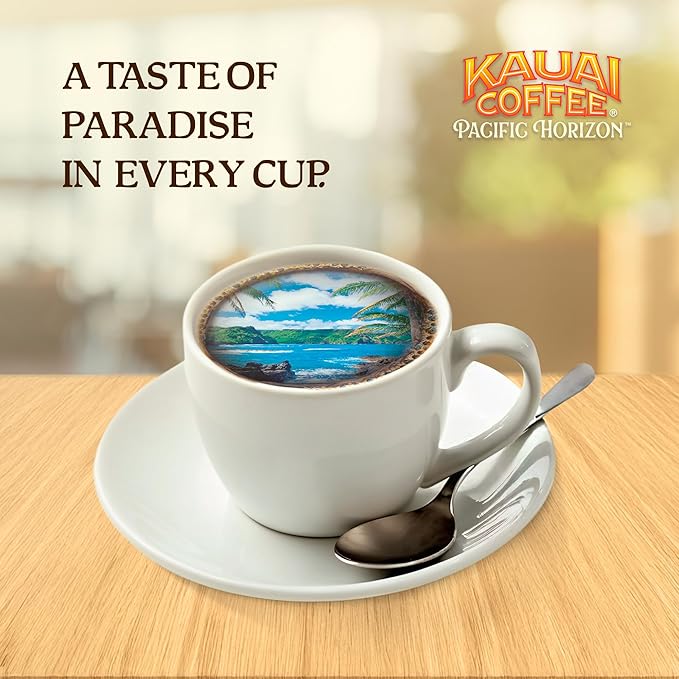 Kauai Coffee K-Cup Pods for Keurig Brewers – Arabica Coffee, 10% Hawaiian – Dark Roast, Nutty with Sweet Chocolate Overtones – Na Pali Coast, 1 Pack of 22 Single Serve K-Cups