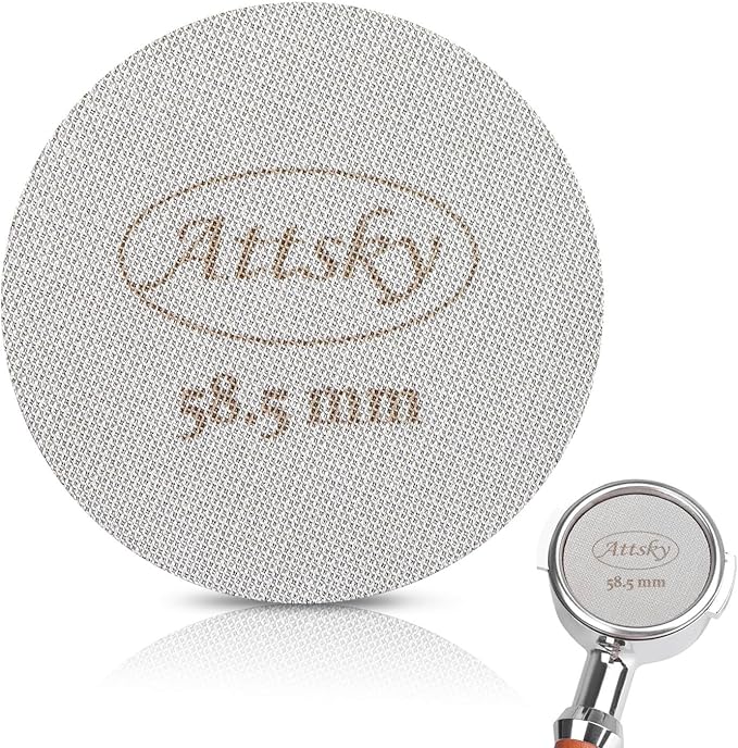 58.5mm Espresso Puck Screen, Espresso Filter for 58mm Portafilter Filter Basket, Reusable Espresso Screen with 1.7mm Thickness 150μm 316 Stainless Steel