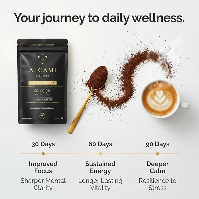 Mushroom Espresso Coffee 10X Concentrated Extract, with Lion's Mane, Reishi & Cordyceps, Energy & Focus Support, 30 Servings, Premium Supplement Powder