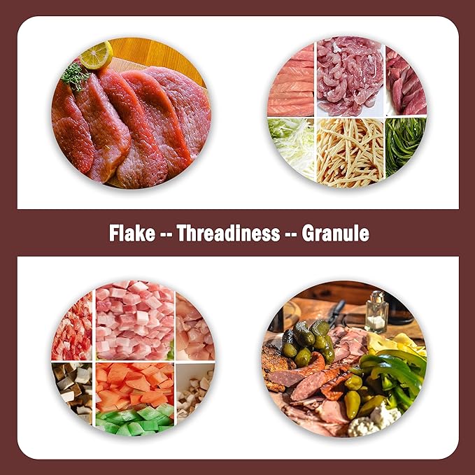 Commercial Meat Cutter Machine Meat Slicer Machine Electric TJ-130L Stainless Steel with 4.5mm Blade 110V 750W 400KG/H for Catering Businesses