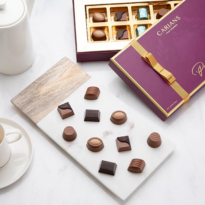 CARIANS Chocolate Truffles Box, Belgium Chocolate Limited Edition, Gourmet Assortment of Milk, Dark, White Chocolate Basket, Great for Gift Giving, Anniversary, Thanksgiving, Christmas