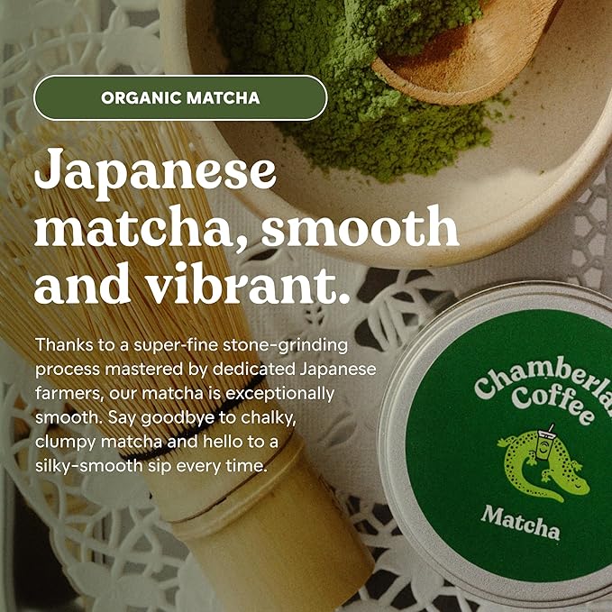 Chamberlain Coffee Chocolate Matcha - Ceremonial Grade Matcha Powder with Rich Cocoa, Vegan Japanese Gluten-Free Organic Green Tea Powder for Hot and Iced Drinks - 1.06 Oz Pouch