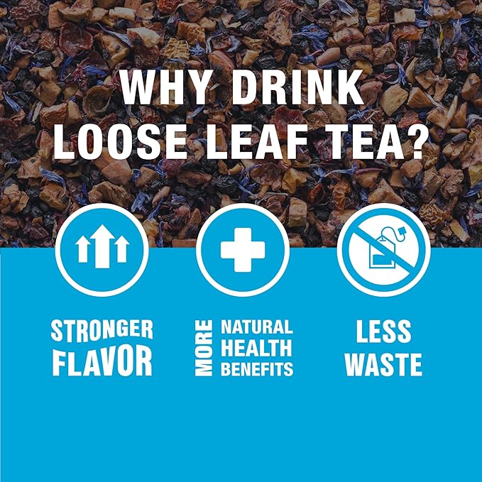 Tiesta Tea Blueberry Wild Child, Loose Leaf, Blueberry Hibiscus Herbal Tea, Premium Non-Caffeinated Fruit Blend, Make Hot or Iced & Brews Up to 25 Cups, 1.8 Ounce Resealable Pouch