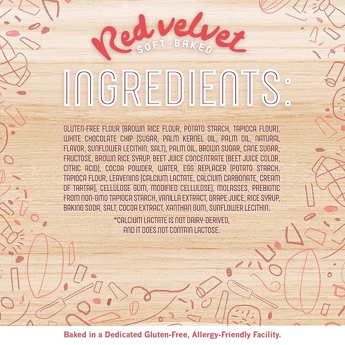Cybele's Free to Eat Gluten-Free, Vegan, Healthy Allergen-Free Soft Baked Cookies, Red Velvet (6 Pack)