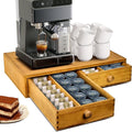 K Cup Storage Organizer,Wood Coffee Pod and Tea Bag Holder,Kcup Drawer Coffee Maker Stand,Home Kitchen Counter Holds Up to 30 Pods Capacity