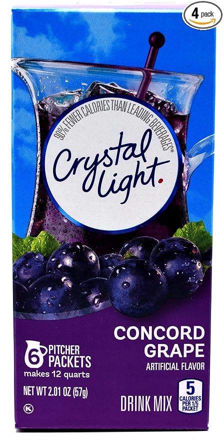 Crystal Light Concord Grape, 12-Quart 2.01-Ounce Canister (Pack Of 4)