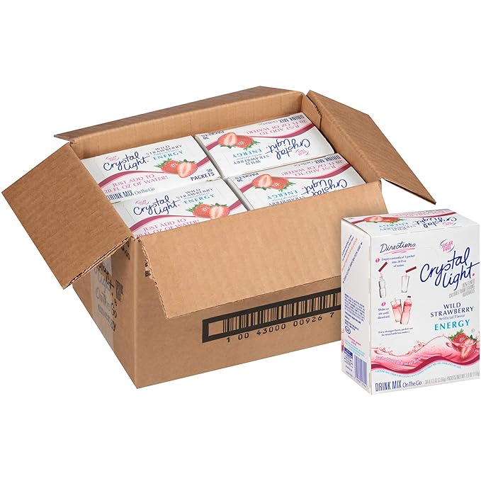 Crystal Light Energy Strawberry On-The-Go Powdered Drink Mix 30 Count