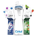 Cirkul 32oz. BPA-Free Plastic Water Bottle Starter Kit with Navy Lid, 2 Flavor Cartridges (1 LifeSip Blueberry Grape, 1 GoSip Kiwi Berry) No Sugar, Zero Calorie Drink Mix