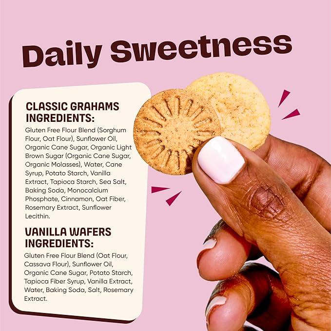 Gluten Free Partake Mini Graham Cracker & Vanilla Wafer Snack Packs | Vegan & Dairy Free Cookies | Lunch Box Snacks | Allergy Friendly Snacks | Safe School Snack for Kids - 20 Pack