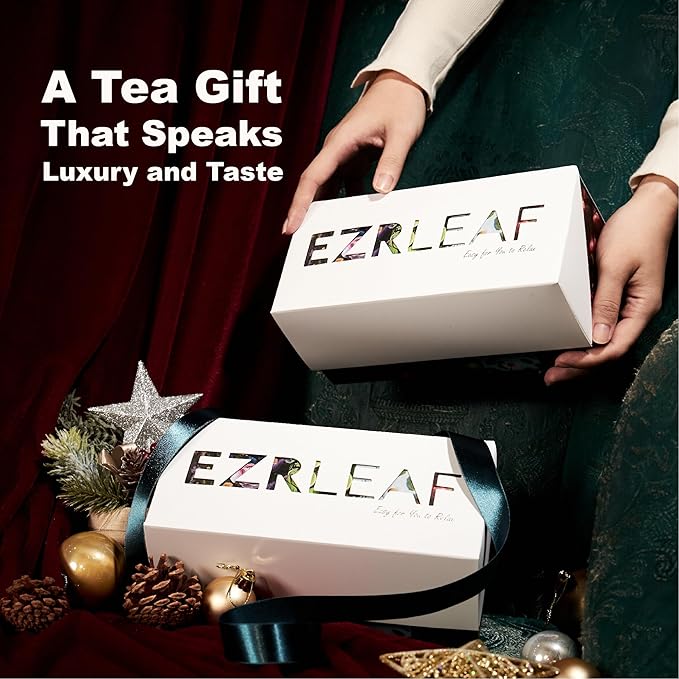 EZR Leaf Herbal & Fruit Tea Sampler Gift Box – 22 Pyramid Tea Bags with 9 Fruit & Floral Blends – Low & Caffeine Free Assortment for Relaxing Tea Lovers Lemon Verbena x3, Lemongrass & Herbs x2, Dreamland x2, Lime Pouchong x3, Nanyang Sencha x2, Blackcu...