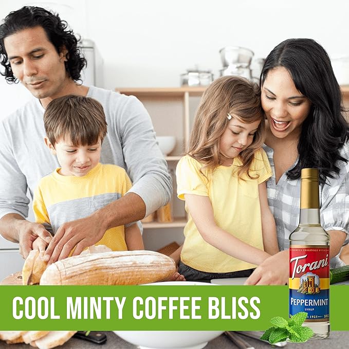 Jimoco® Syrup Pump Dispenser + Torani® Peppermint Syrup, 25.4 oz - Coffee Syrup Pump & Flavoring Bundle