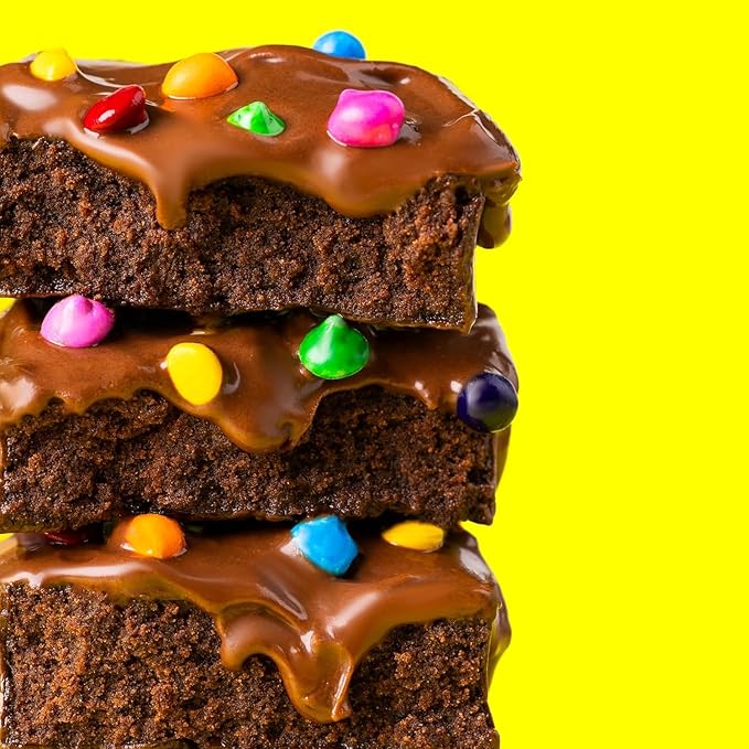 FITCRUNCH Dipped Protein Brownies, 12g of Protein & 4g of Sugar (8 Brownies, Confetti)