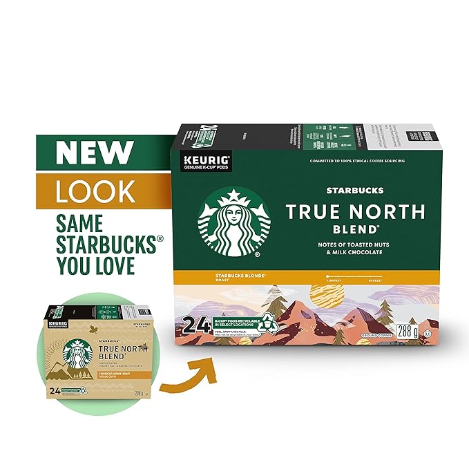 Starbucks True North Coffee, K-Cup Portion Pack for Keurig Brewers (24 Pack)