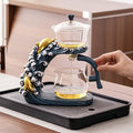 Glass Teapot Set with Infuser Semi Automatic Tea Set Magic Teapot (Dolphins)