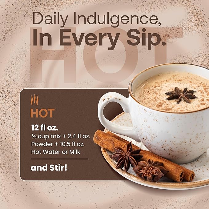 Dr. Smoothie Café Essentials Spiced Chai – No Artificial Colors, Flavors, or Sweeteners – Shelf Stable – 116mg of Caffeine per Serving – Great for Hot, Iced, & Frozen Frappes (3.5 lb Bag, 26 Servings)