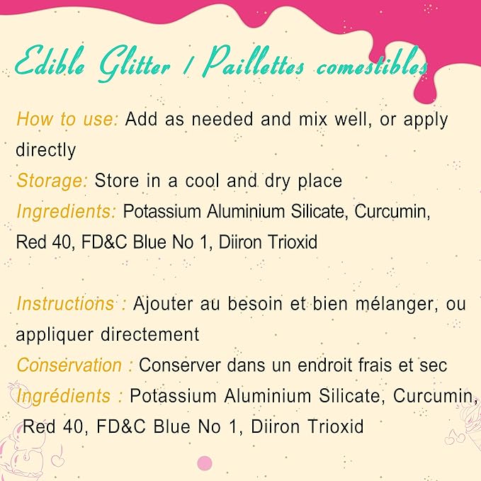 Edible Glitter Set - Luster Dust Edible Set 12 Metallic Colors - Food Grade Coloring Glitter Shimmer Dust Powder, Dusting Powder for Cake Decorating, Baking, Drinks, Fondant, Candy, Cookie - 5g Each