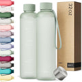 KIVY Slim Water Bottle 32oz [Lightweight & Shatterproof] Fits Backpack & Cupholder for Travel, Sports, School, Gym - Sage green water bottle no straw - Gym water bottle screw top - Dishwasher Safe