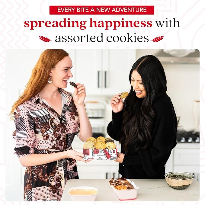 David's Cookies Freshly Baked Cookies Assortment - Delicious Handmade Soft Variety - Exquisite Gourmet Gift for Friends & Family on Special Occasions - Chocolate Chunk, Peanut Butter Chip, Double Chocolate Chunk & Oatmeal Raisin Flavors 8 Count