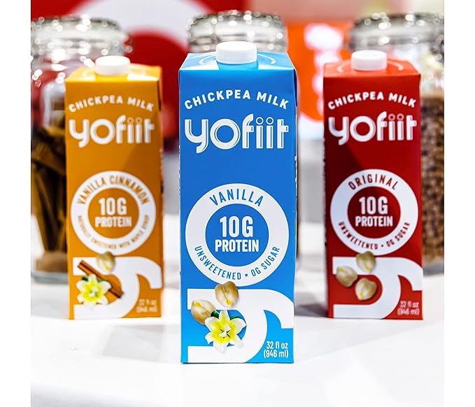 Yofiit Vanilla Cinnamon Plant Based Milk with Pea Protein and Flax - More Protein than Almond Milk - Non Dairy Coffee Creamer, Vegan & Shelf Stable | 10g Protein - 6 Pack